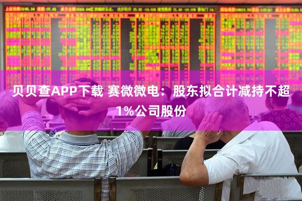 贝贝查APP下载 赛微微电：股东拟合计减持不超1%公司股份